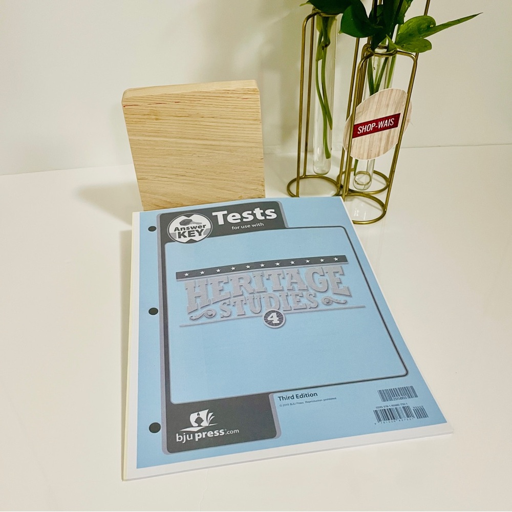 BJU Press Grade 4 Homeschool Heritage Studies 4 Tests and Answer Key